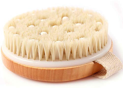 Stephanie Franck Beauty Trockenbürste Körper – Dry Brushing Body Brush aus Naturborsten & Kirschbaumholz für Lymphdrainage, Cellulite Massage & Peeling