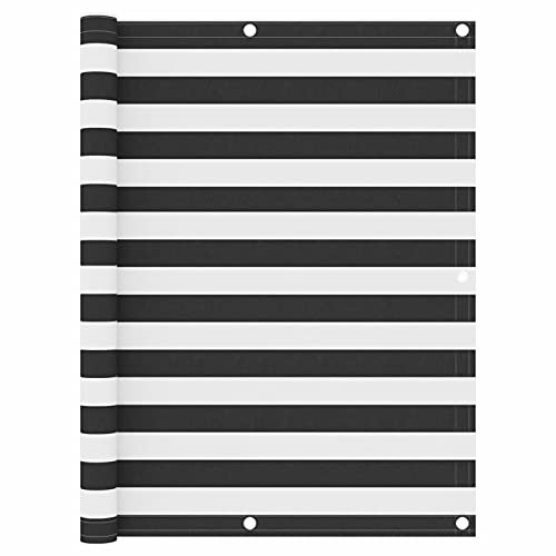 Qnotici Paravent de Balcon Housse de Balcon Paravent de Balcon Habillage de Balcon Protection UV résistant aux intempéries Tissu Oxford Anthracite et Blanc 120x300 cm