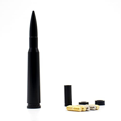 5.5 inch 50 Cal Bullet Car Truck Antenna Mast Vehicle Short Radio Antenna Replacement for Ford F Series Super Duty Ranger Explorer Dodge RAM 1500 2500 3500 Classic Pickup Trucks