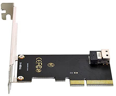 NFHK Adaptateur PCI-E 4X vers U.2 U2 SFF-8639 à SFF-8654 Slimline SAS NVME PCIe SSD pour carte mère