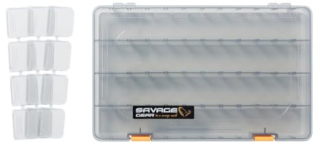 Savage Gear - Köderbox 6B tief - DREI Feste Fächer Plus verstellbare Tacklebox Ködereimer