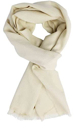 Rotfuchs R668 - Bufanda de verano para hombre, color blanco natural, ligera, fabricada en Alemania, Blanco, 175 x 48 cm (L x B)