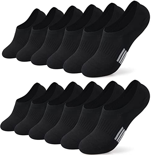Toes Home 6 Pairs Invisible Trainer Socks Womens, Low Cut Ankle Socks | No Show Breathable Cotton Casual Socks Non Slip Cushioned Sports Socks for Ladies and Girls Sneaker Canvas Shoes