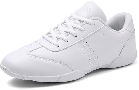 Damen Cheerleading Schuhe Mädchen Atmungsaktiv Tanzschuhe Leichtgewicht Cheer Schuhe Weiß Training Schuhe Fitness Gymnastik Yoga Weiß 36