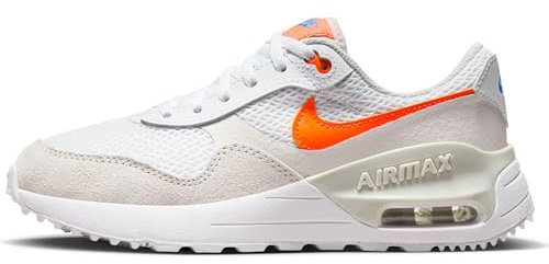 Nike AIR MAX SYSTM (GS) Trainingsschuh, White/Total Orange-Phantom-Photon Dust, 40 EU