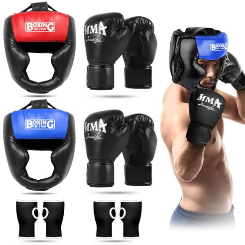 JUOIFIP Boxhelm, Größenverstellbar für Boxhelm, Boxhelm für Erwachsene für Kampfkunst, Muay Thai, Kickboxen, Karate und Freikampf Training Protektor