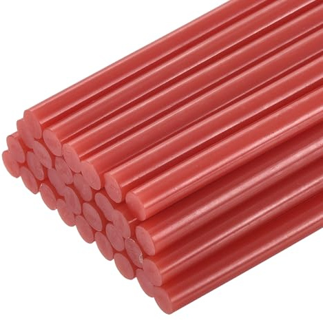 QUARKZMAN 30Pz Stick Colla a Caldo Dimensioni Standard per Pistola 7mm x 200mm Colla a Caldo Bastoncini Ricariche Piccoli e Molto Adesivi, Rosso