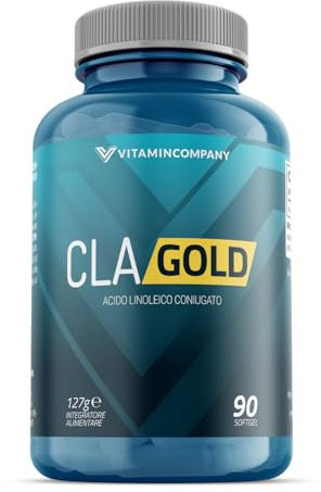 VitaminCompany - CLA Gold - Acido Linoleico Coniugato CLA, Supporto Nutrizionale in Diete Bilanciate, Softgel con 800mg di CLA Ciascuna, 90 Softgel