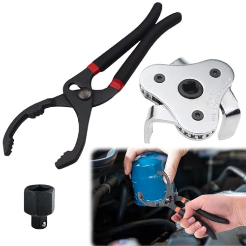 Ölfilterzange,Ölfilterspinne Set,Ölfilterzange Verstellbar Zange FilterschlüSsel,Ölfilter Schlüssel Verstellbarer,Ölfilter-Entfernungswerkzeug,Ölfilter Schlüssel Ölwechselwerkzeuge zum