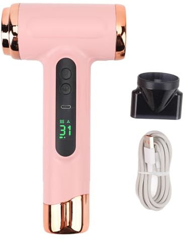 Ejoyous Föhn, 15000 MAh Battery Hair Dryers, Rechargeable with USB Charging, Cold and Hot Air, Cordless Hair Dryer for Travel, in Dormitory (Rushy)