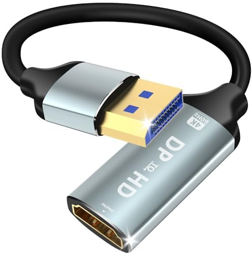 baolongking Displayport auf HDMI-Adapter, 4K 60Hz Audio-/Video-Synchronisation, Einweg-DP-1.2-Computer auf HDMI 2.0-Bildschirm, geeignet für HDTV/Monitor/Provenor/PROC (1 Stück)