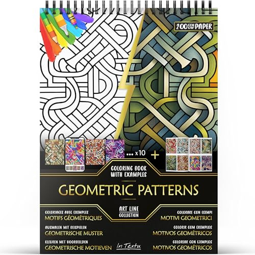 In Textu Livre de Coloriage Adulte Motifs Géométriques, Papier 200 g/m²