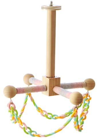 Balançoire pour Hamster,Jouet en Bois Balançoire Interactive pour Petit Animal,Jouet d'Activité et de Jeu pour Perruche Calopsitte - pour Hamster, Cochon d'Inde, Gerbille, Chinchilla,