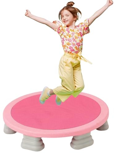 Mini trampolino da interno per bambini, 63 cm, design robusto, base antiscivolo, ideale per allenamento di integrazione sensoriale, supporta fino a 59 kg