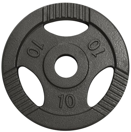 GORILLA SPORTS® Olympic viktskivor - 1,25 kg, 2,5 kg, 5 kg, 10 kg, 15 kg till 20 kg vikter, 50 mm hål, Tri-Grip, gjorda av gjutjärn, silver - viktskivor, olympiska plattor