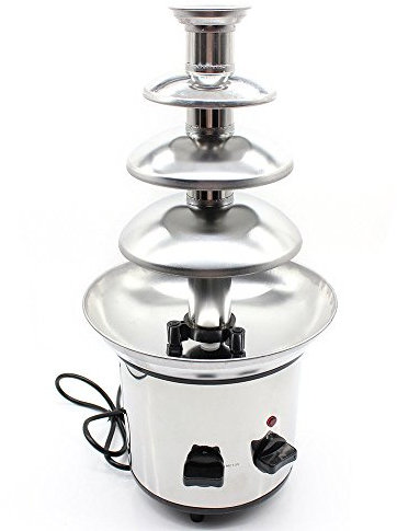 Fuente de chocolate con 4 niveles, de acero inoxidable, perfecta para fiestas de postres para niños