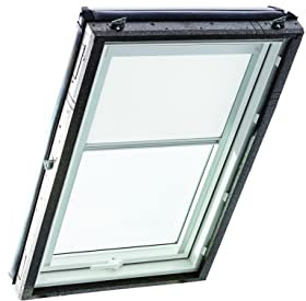 Original Roto Verdunkelungsrollo ZRV - Nahezu vollständige Verdunkelung - Führungsschiene Silber - Dachfenster Baureihe Designo R4/R7 und Classic 43/73 - Größe 114/118 | 11/11 - Stofffarbe Weiß