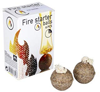 PRGN Encendedor de fuego 6 piezas bola madera 3,5 cm accesorios barbacoa tiempo libre jardín