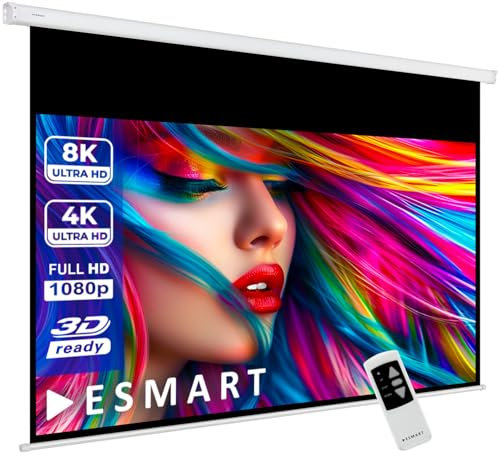 ESMART Professional MIMOTO Motor-Leinwand 296 cm Bild 259 x 162 cm (120) 16:10 | Programmierbare Fernbedienung | Heimkino elektrische Beamer Projektionsleinwand Motor Leinwand