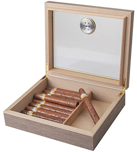 CHEKZ Zigarrenetui Humidor, Tragbare Reise-Humidor, mit Hygrometer und Luftbefeuchter für 15 Zigarren für Zigarrenliebhaber zu Hause oder auf Reisen