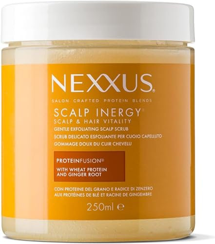 Nexxus, Scrub Scalp Inergy Esfoliante Professionale per Capelli Fini e Sottili, Con Proteine del Grano e Radice di Zenzero, Per Capelli Nutriti, Più Forti e Resistenti Alla Rottura, 250 ml