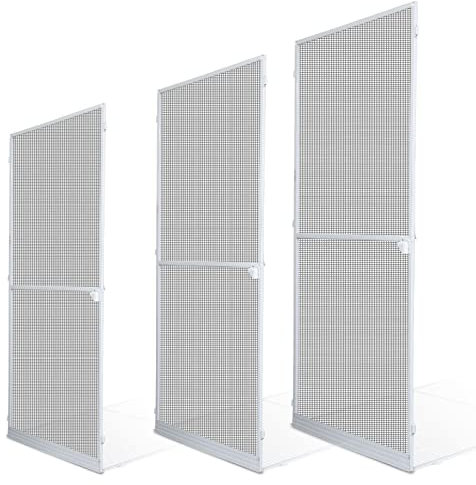 Sonnewelt Fliegengitter Insektenschutz tuer,mit Alu Rahmen 120x210CM,Insektenschutztür Insect Screen Für Wohnzimmer balkon fliegengitte-Weiß
