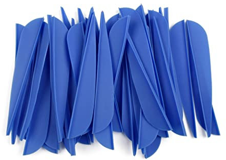 ELONG OUTDOOR 3 Zoll Kunststoff Pfeil Befiederung Gummifedern Kunststoff Federn DIY für Pfeile Bogenschießen Pfeil Pfeile Carbonpfeile Vane für Bogenschießen Jagd Schießen - 50 Stück
