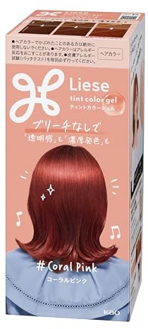 Liese Gel de color cremoso para el cabello, color rosa coral, color rosa japonés, sombra vibrante de larga duración con acabado brillante y suave | Kao Japón