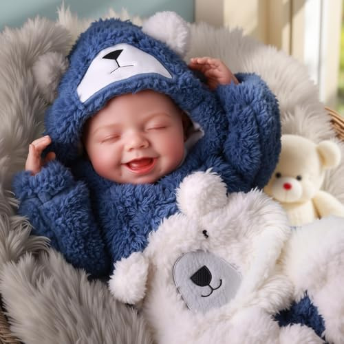 BABESIDE Poupee Bébé Reborn Garçon 20 Pouces - Réaliste Dolls avec Accessoires Ressemble à Un Vrai Garcon pour Enfants de 3 Ans Et Plus (Yeux Fermés)
