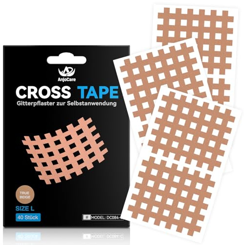 40 Pezzi Cross-Tape, Cerotti a Griglia con Forte Adesione per il Comfort Corporeo Quotidiano, Cerotti Impermeabili per il Benessere delle Zone di Tensione e Relax.