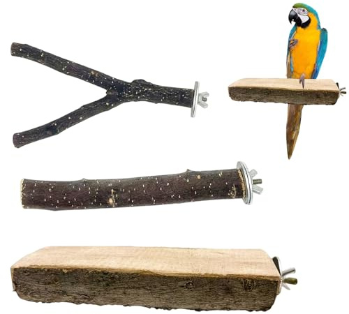 3 PCS Bird Perches，Parrot Perch for Cage，15 cm /5.9in Natural Wood Bird Cage Perches for Parrotlets Budgies Cockatiels Parakeets Lovebirds