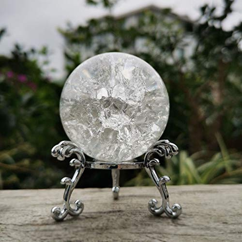 ZCCZJS Bolas Decorativas 4/5/6 cm Cristal Crack Craqueo de Bola de Vidrio Esfera Feng Shui Ornament Fuente de Agua rocosa Bola Bola Decoración del hogar Decoración Fotografía Bola (Color: Solo Bola,