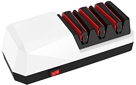 BRAVECOW Elektrisk knivslip, 3-stegs diamantslipningssystem knivslipmaskin för reparation, finslipning och polering, tvåeggade och tandade knivar