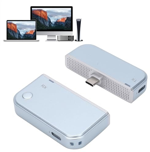 Sxhlseller Trådlös HDMI-sändare och Mottagare Typ C, 165ft/50M Dual Band 5G 2,4G, 4K Decode Input 1080P 60Hz Output, Plug and Play Trådlös Skärmspegling för Bärbar Dator Surfplatta Till
