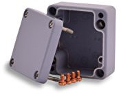 BOXEXPERT Aluminium Industriegehäuse, 58x64x34mm, IP66, pulverbeschichtet, grau, Wandgehäuse, Installationsgehäuse, Leergehäuse, Druckgussgehäuse, Gehäuse der Serie Alster