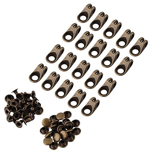 Walfront Hebilla de Cordones de Zapatos Senderismo, Alpinismo al Aire Libre, Conector de Correa del Bolso, Bolso DIY, 20Pcs(Bronce)