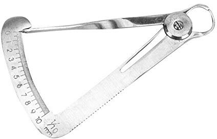 Vogueing Tool Calibre dental de acero inoxidable, rango de 0 a 10 mm, color blanco perla