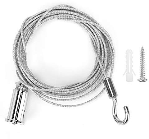 Fdit Lampadario in filo d'acciaio, Lampada a sospensione in ferro e lega di zinco Filo d'acciaio Corda per soffitto Lampade a sospensione Accessori per apparecchi di illuminazione