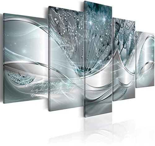 murando Cuadro Acústico Abstracto Flores 200x100 cm espuma acústica absorbe el sonido aislamiento lienzo de 5 piezas Decoración de Pared a-C-0087-b-o