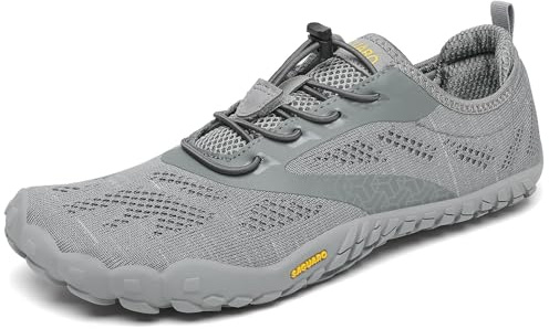 SAGUARO Barefoot skor med fingrar för vandring Trail Running Gymnastik, 36-48, Grå, 42 EU