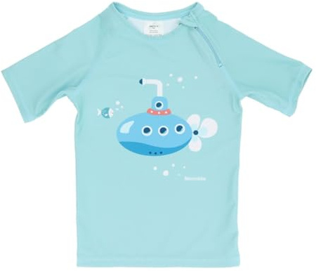 Monnëka Kids Rash Guard Swim T-Shirt | Thermal Neoprene Jersey with UV Protection UPF 50+ | Perfect for Sea and Pool Activities, Submarine, 4-5 ans