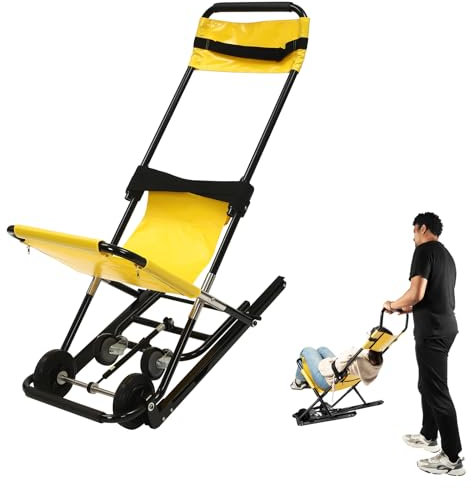 Monte-Escalier Portable, Fauteuil Roulant, Chaise d'Escalier Pliable et Manuelle en Aluminium - Capacité 159 kg - Pour Personnes Âgées et Handicapées - 90 x 54 x 156 cm