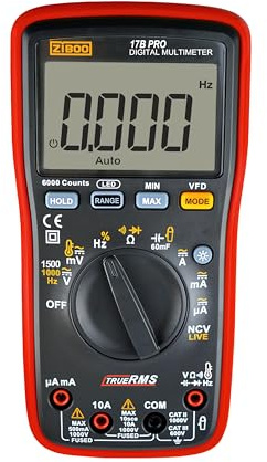 ZIBOO 17B PRO True RMS Digital Multimeter Measures AC/DC Voltage and Current Measurements up to 1000V and 10A, Compatible with FLUKE(Optional AC Pliers)