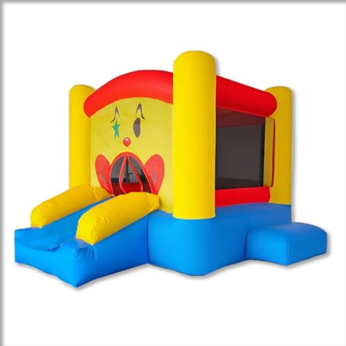 Casa inflable de rebote con toboganes dobles, castillo inflable 100% PVC, gorila inflable 100% PVC con potente soplador, área de juego interior y exterior