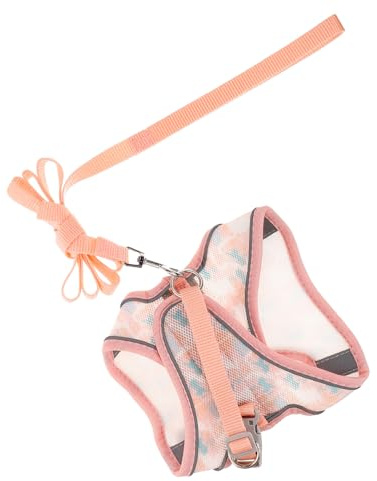 Milisten 1 Ensemble Harnais et Laisse pour Petits Chiens Harnais Ajustable et avec Corde de Traction Accessoire pour Promenade Extérieur