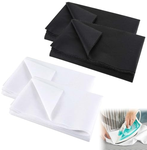 DHSWNNG 4 Stück Bügelvlies 200 X 100 cm, Aufbügeln Einlagestoff Vliesstoff Bügelfalten bügeleinlage Volumenvlies Verstärken Bügeleinlage Stoff Nähhandwerk Vlies (Schwarz Weiß)