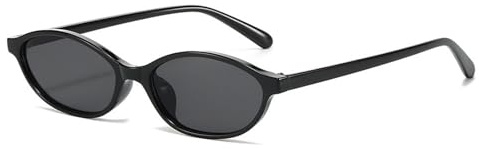 QhgPnt Oval Sunglasses for Women, Y2K Retro Black Sunglasses, Trendy Vintage Oval Frame, UV Protection, Lightweight & Comfortable for Daily Fashion and Outdoor Activities
