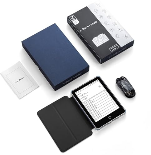 Dpofirs E-bokläsare, 6 HD Ink Display, Compact & Lightweight Ebook Reader, 4 GB + 64 GB, 2500mAh, Bluetooth (Svart)