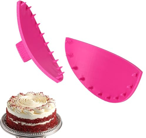 Sinbana 2pz Strumenti Guida per Arco di Torta, Strumento Guida Tubazioni in Plastica Marcatore Arricciato Durevole Strumenti per Decorare Torte Panetteria Casa Negozio di Dolci (Rosa)