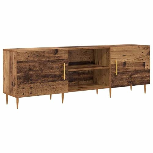 ZXLIHS Modernt Lowboard TV-skåp, elegant rektangulärt, konstruerat trä med gammal träfinish, 150x30x5 cm, Stan för vardagsrumsförvaring och mediaorganisation